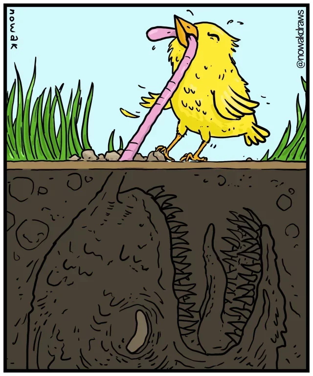 Tip of the iceberg - Comics, Reddit, Chickens, Worm, Anglerfish, Hunting