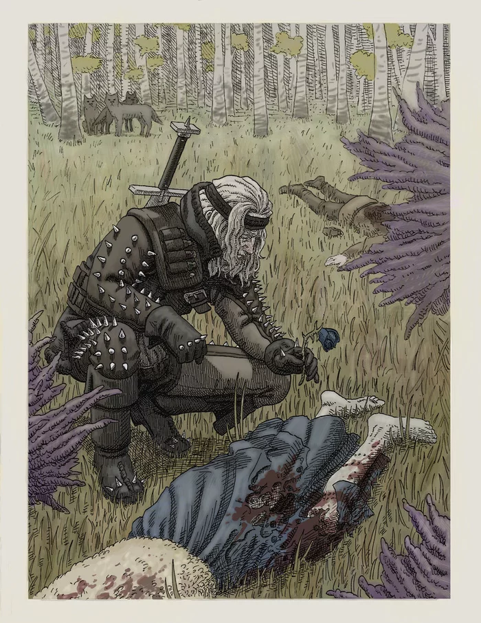 A grain of truth - Witcher, Drawing, Geralt of Rivia, Roach, Art, Longpost