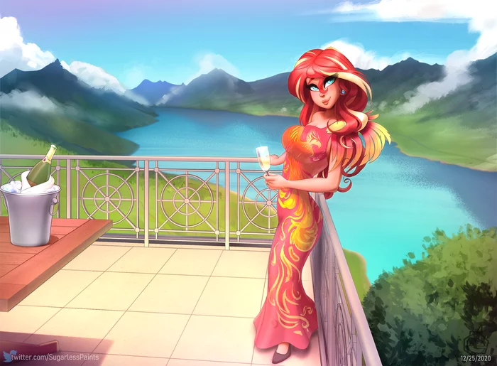 Курорт - My Little Pony, Sunset Shimmer, Equestria Girls, Sugarlesspaints