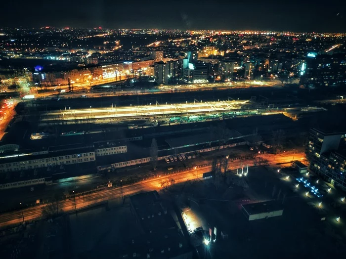 And again photos from above - Longpost, Night, Skyscrapers, Warsaw, Mobile photography, My