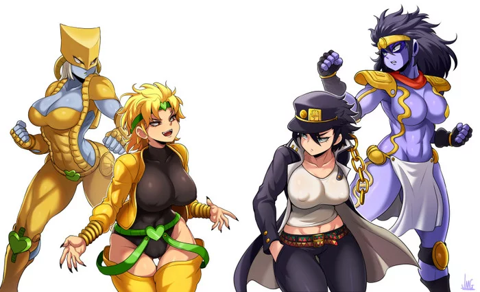 The world vs Star Platinum! - Jojos bizarre adventure, Dio brando, Kujo Jotaro, Rule 63, Anime, Anime art