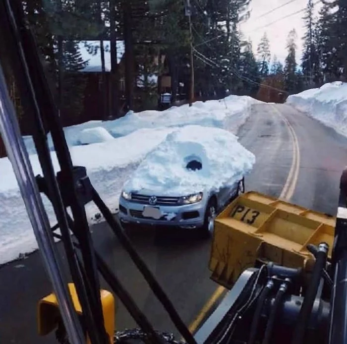 How did he get inside the car, what are your options? - Motorists, Car, Snow, Windshield, Skidded, Volkswagen