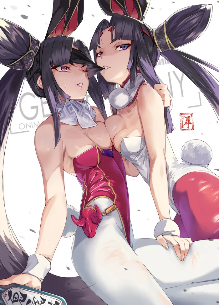 Ushiwakamaru Avenger x Ushiwakamaru - NSFW, Аниме, Anime Art, Ushiwakamaru, Fate, Fate Grand Order, Грудь, Bunnysuit, Арт