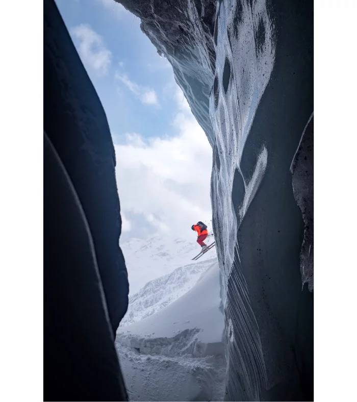 Through the glacier - My, The mountains, Skiing, Freeride, Glacier, Elbrus, The photo