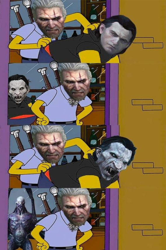 Detlaff - The Simpsons, Mo Sizlak, Witcher, The Witcher 3: Wild Hunt, The Witcher 3: Blood and Wine, Detlaff, Vampires, Geralt of Rivia, , Memes, Humor, Strange humor