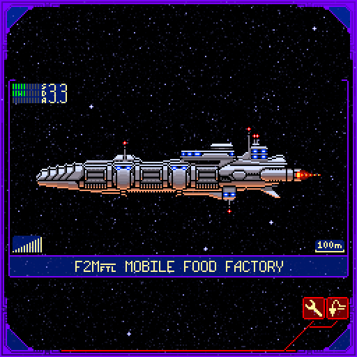 F2M FTL Mobile Food Plant - My, Pixel Art, Space, Spaceship