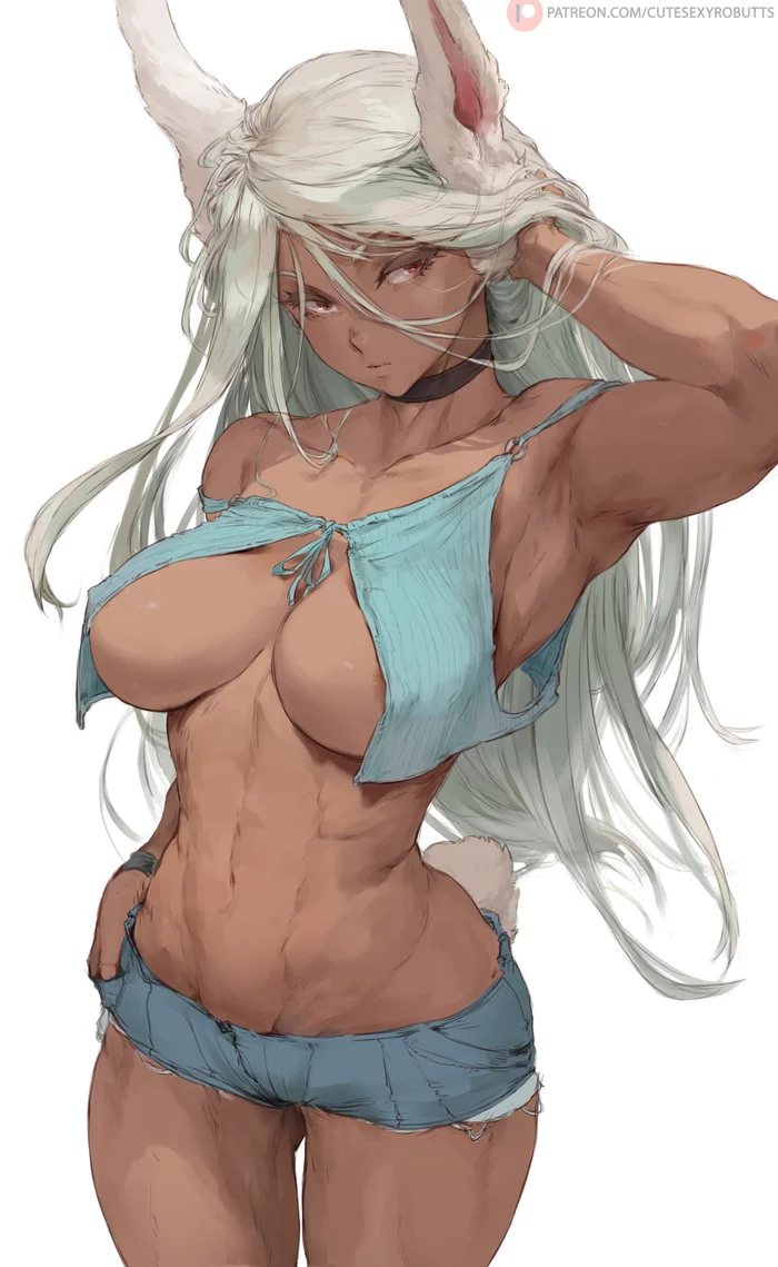 Miruko - NSFW, Аниме, Anime Art, Miruko, Boku no Hero Academia, Animal Ears, Грудь, Арт, Cutesexyrobutts