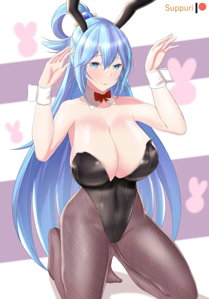 Аква - NSFW, Konosuba, Aqua, Anime Art, Bunnysuit, Аниме