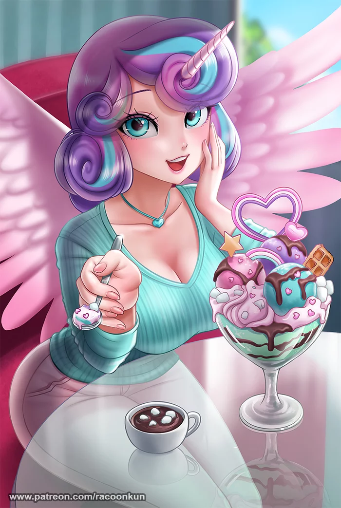 Try this icecream - My little pony, Humanization, Flurry heart, Racoonkun