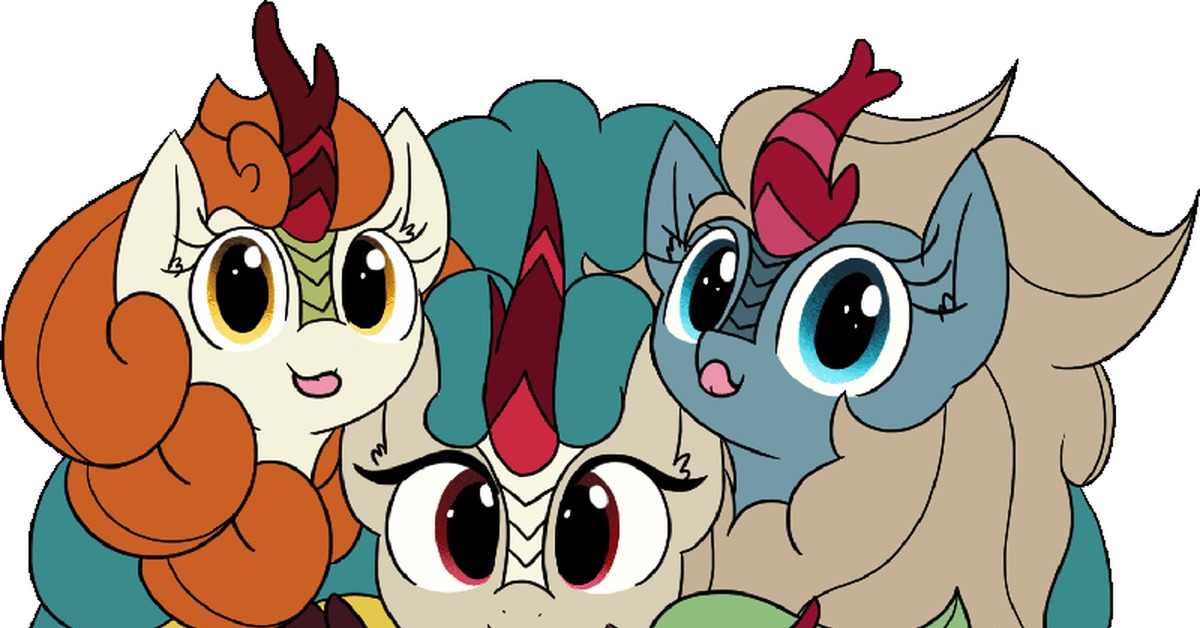 Mlem - My little pony, MLP Kirin, Autumn blaze, Rain Shine, Cinder glow, Mlem, GIF, Sparkling Brook