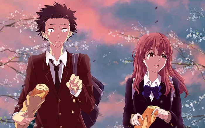 Форма голоса - Anime Art, Аниме, Shouko Nishimiya, Ishida shouya, Koe no Katachi, 