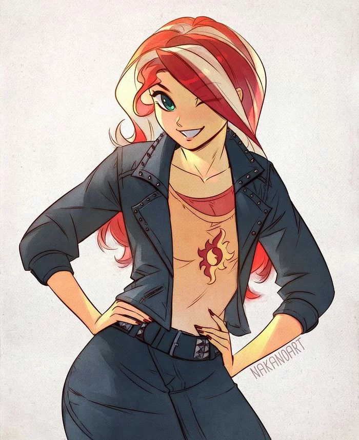 Закатя - My Little Pony, Equestria Girls, Sunset Shimmer, Nakanoart