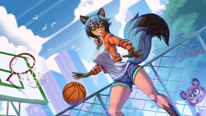 Michiru - Furry, Art, Sport, Michiru Kagemori, Basketball, Brand New Animal, Landscape, Alanscampos