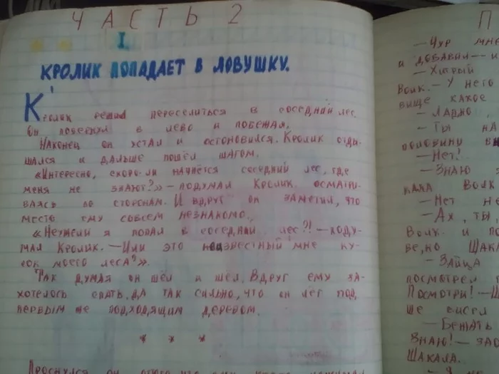 How I wrote my first novel as a child - My, Retro, Rabbit, Hare, Fox, Animalistics, Story, Childhood, Childhood in the USSR, , novel, Longpost