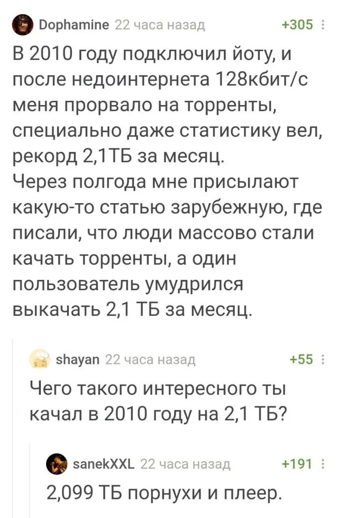 Торренты в 2010 - Комментарии на Пикабу, Торрент, Порно, 3g модем