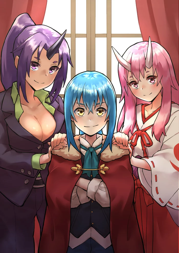 In the robe - Anime, Anime art, Mantle, Tensei Shitara Slime Datta Ken, Rimuru Tempest, Shuna, Shion