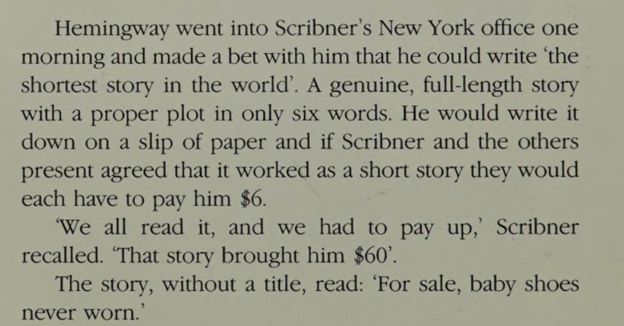 Правда ли, что Хемингуэй — автор короткого трогательного рассказа про детские ботинки? - Моё, Эрнест Хемингуэй, Литература, Рассказ, Ботинки, Проверка, Длиннопост, Баян