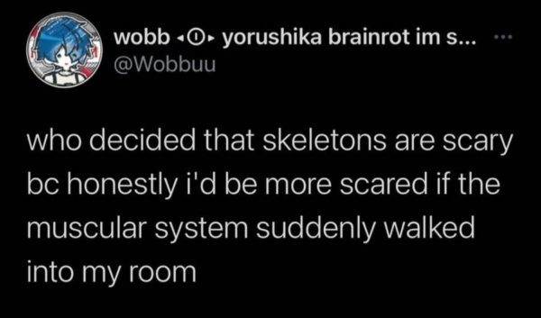 Everyone has their fears - Twitter, Screenshot, Humor, Skeleton, Fear