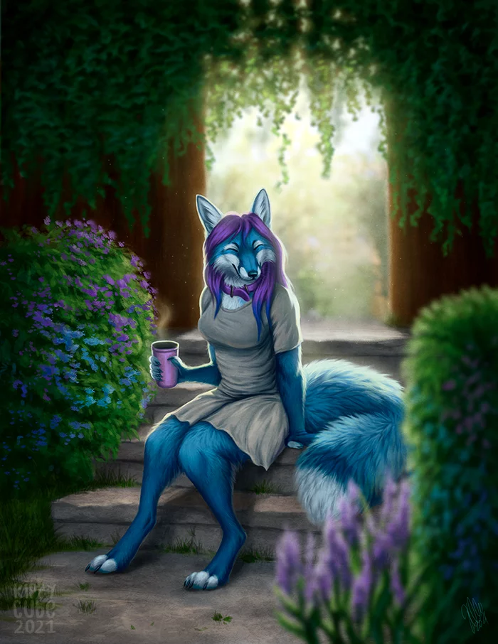 Flowers like me! - Furry, Anthro, Art, Furry fox, Kippurable