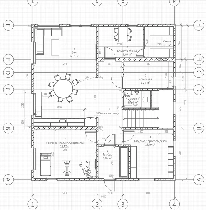 House layout 2 floors with a flat roof - My, Layout, House, Building, Home construction, Longpost, I want criticism