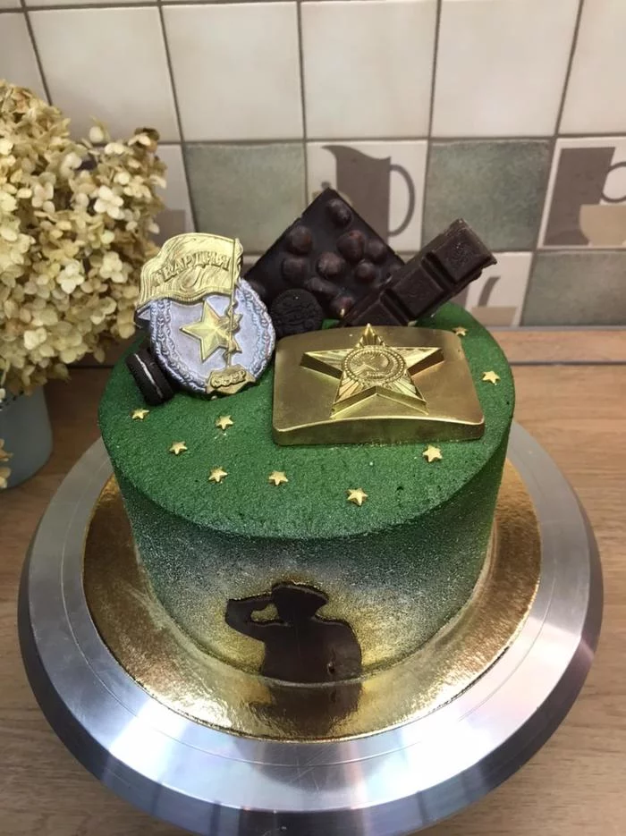 Cake for 23rd - Longpost, Holidays, February 23 - Defender of the Fatherland Day, Bakery products, Dessert, Cake, My