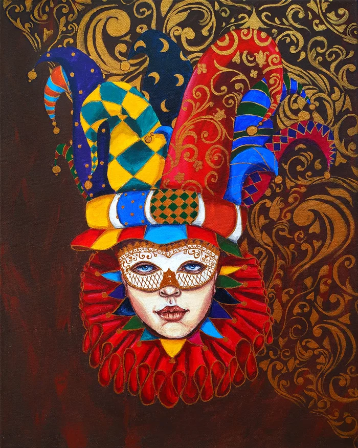 Jester - My, Acrylic, Drawing, Painting, Canvas, Creation, Illustrations, Painting, Jester