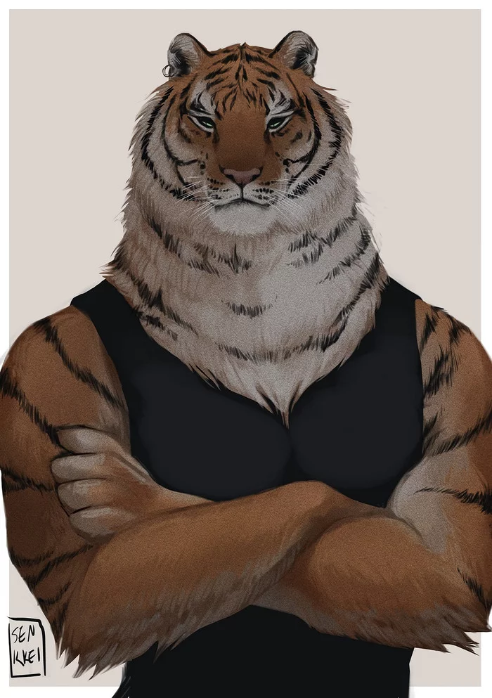 Tiger - Furry, Furry art, Furry feline, Furry tiger, Senkkei