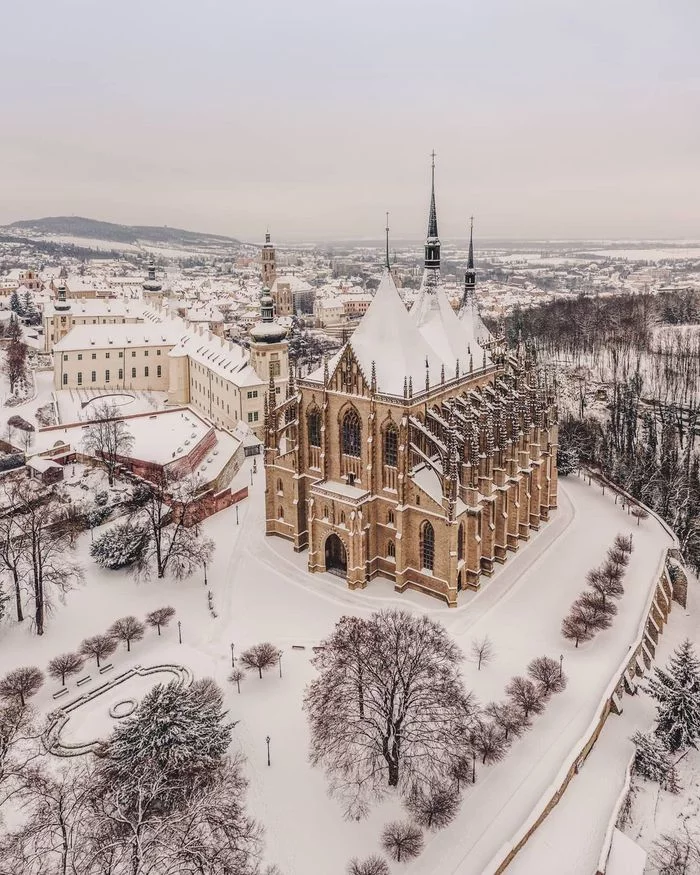 Cathedral of St. Barbara in Kutna Hora, Czech Republic - Czech, Europe, Kutna Hora, The photo, Winter, The cathedral