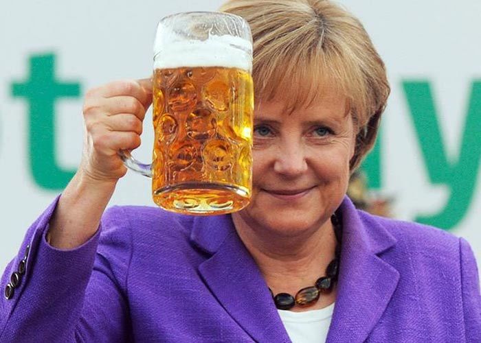 Merkel with beer - Alcohol, Beer, Longpost, Angela Merkel