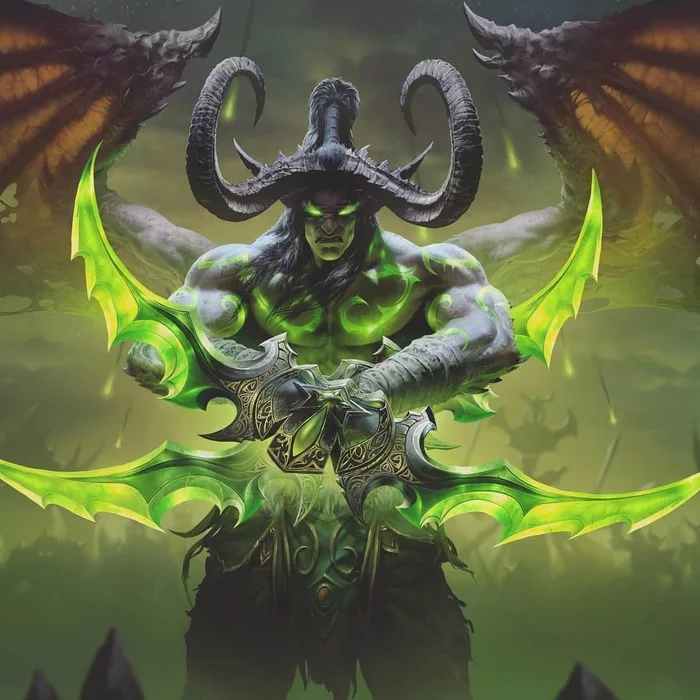 Fury of the Storm - Drawing, World of warcraft, Warcraft, Illidan, , Blizzard, Art, Tamplierpainter