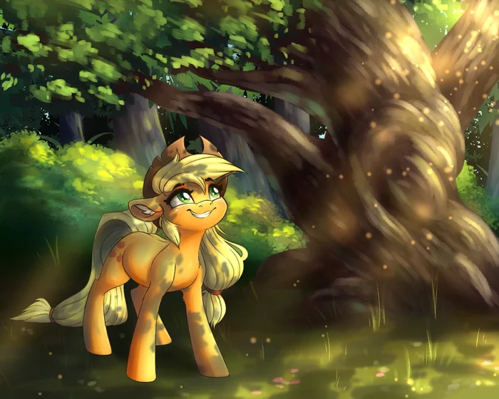 Яблоко в Лесу - My Little Pony, Applejack, Faline-Art