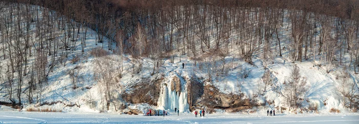 Frozen Abzanovsky waterfall - My, Waterfall, Bashkortostan, Frozen, Ice