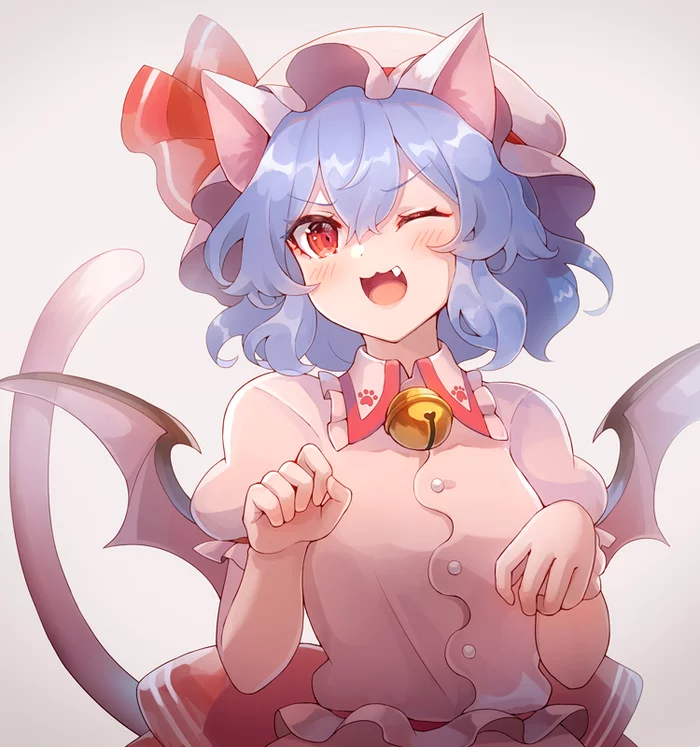 Neko Remilia - Touhou, Anime Art, Аниме, Remilia Scarlet, 60mai