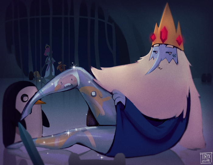 Ice King with cool legs , , Adventure Time, Ice King, Finn the Human, Jake the Dog, 