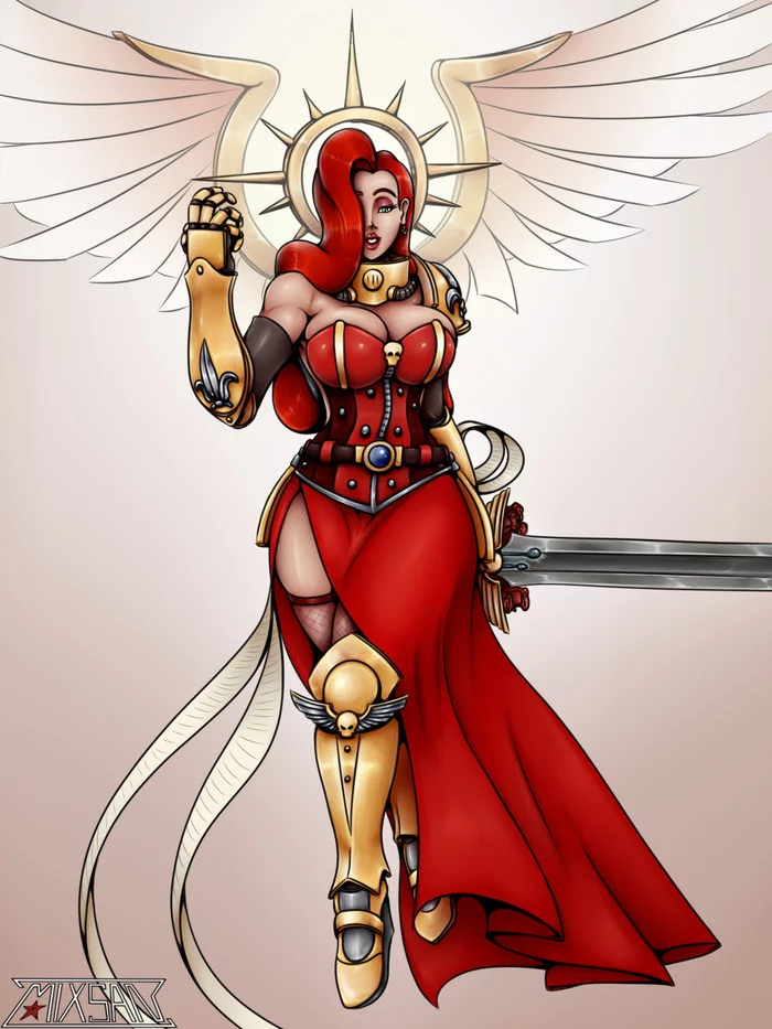 Saint Jessica - My, Warhammer 40k, Wh Art, Crossover, Adepta Sororitas, Jessica Rabbit, Faphammer