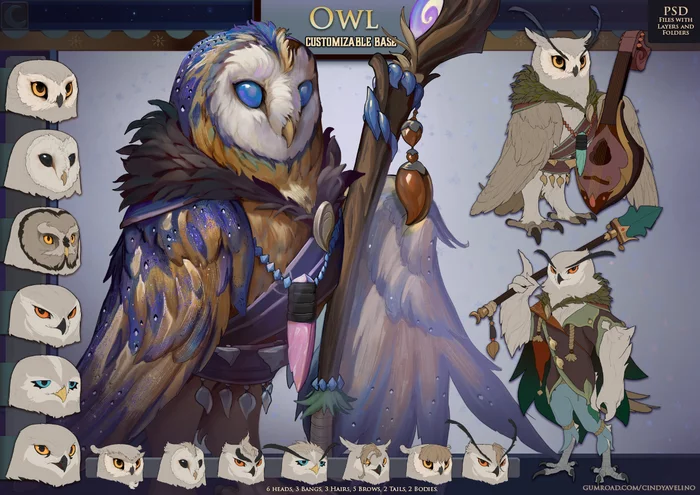 Owl base - Furry, Art, Owl, Fantasy, Furry avian, Amarian