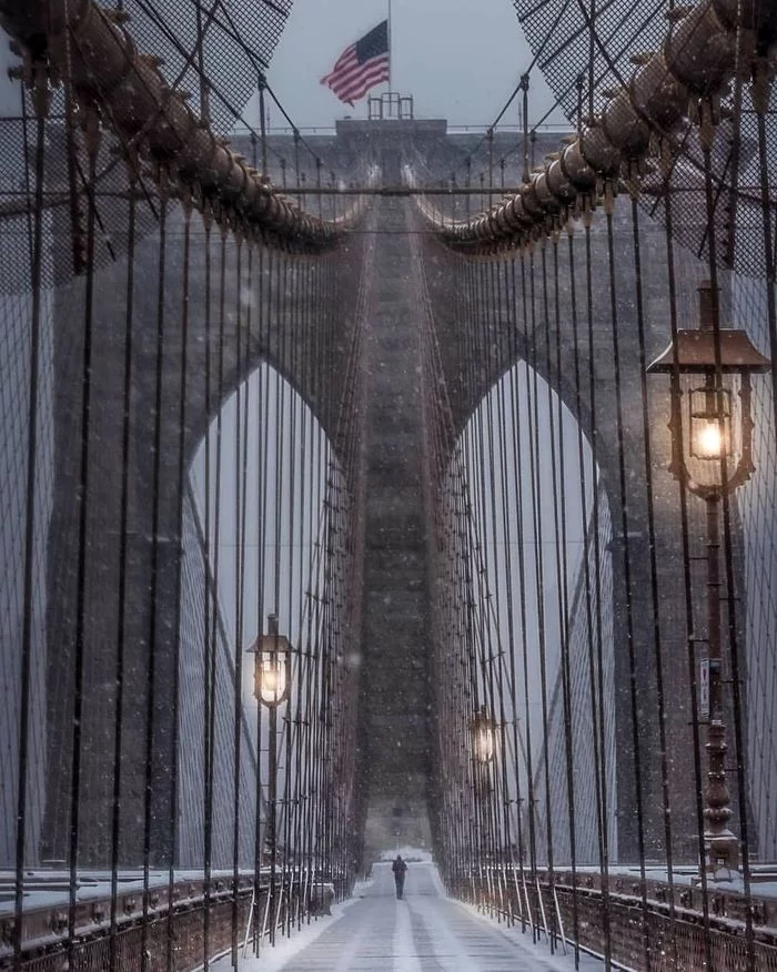 The Brooklyn Bridge - Bridge, New York, USA, The Brooklyn Bridge, The photo