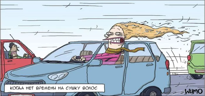 Come on, this hairdryer - Wulffmorgenthaler, Comics, Translation, Drying, Hair, Time, Car, Air