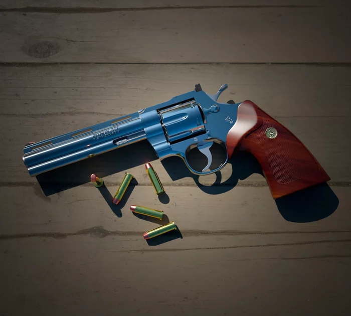 Colt Python в Blender - Моё, Blender, Компьютерная графика, 3D, Оружие, Colt, Substance painter, Длиннопост