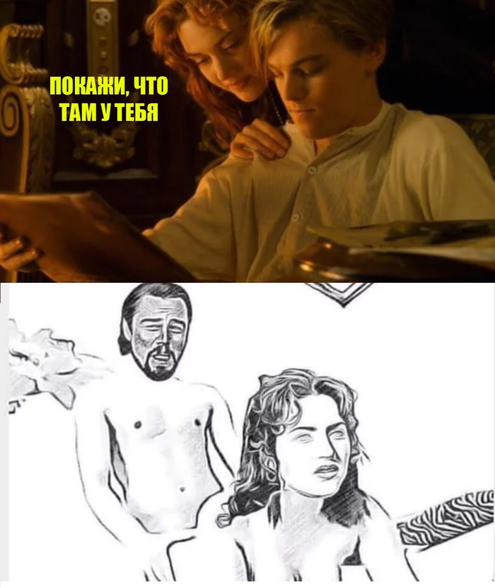 What do you have there? - Titanic, Leonardo DiCaprio, Drawing, Humor, Actors and actresses, Celebrities