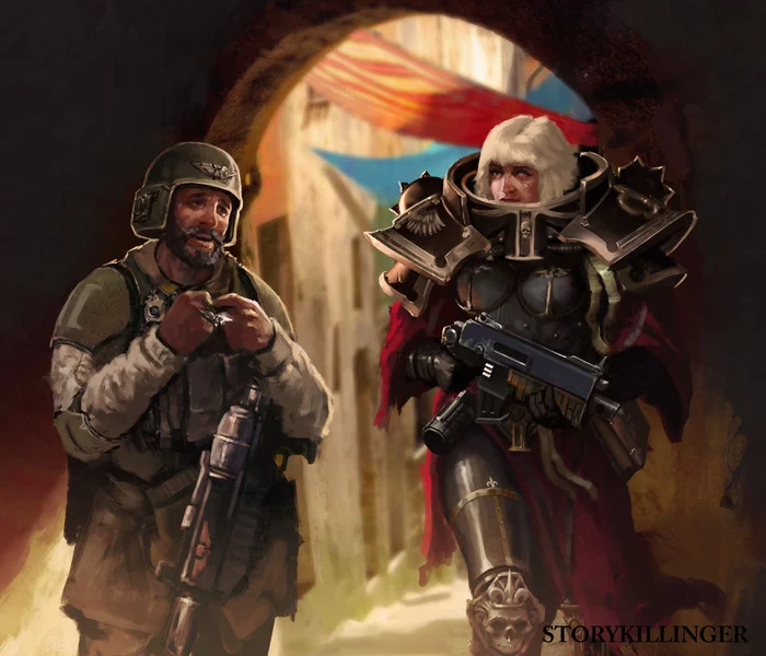 Стесняшка - Warhammer 40k, Wh Art, Арт, Astra Militarum, Adepta Sororitas, Storykillinger