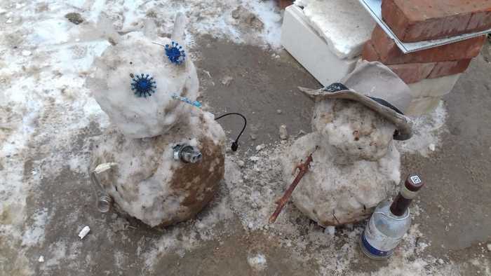 Kharabalinsky snowmen - My, snowman, Dirt