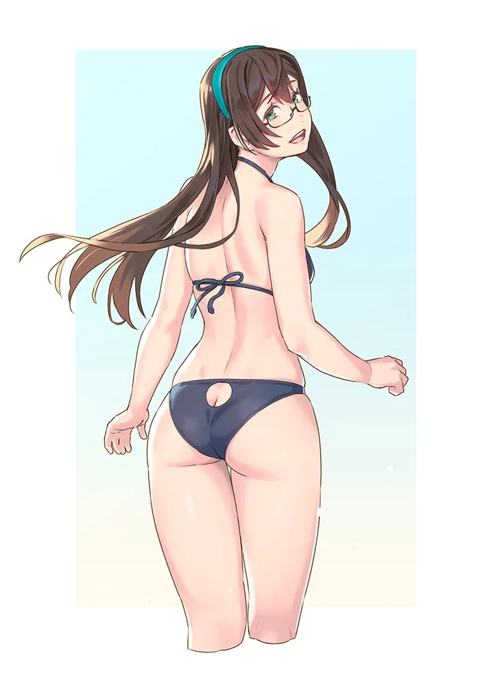 Ooyodo - Kantai collection, Ooyodo, Swimsuit, Bikini, Anime, Anime art, Art, Girls, Yuji