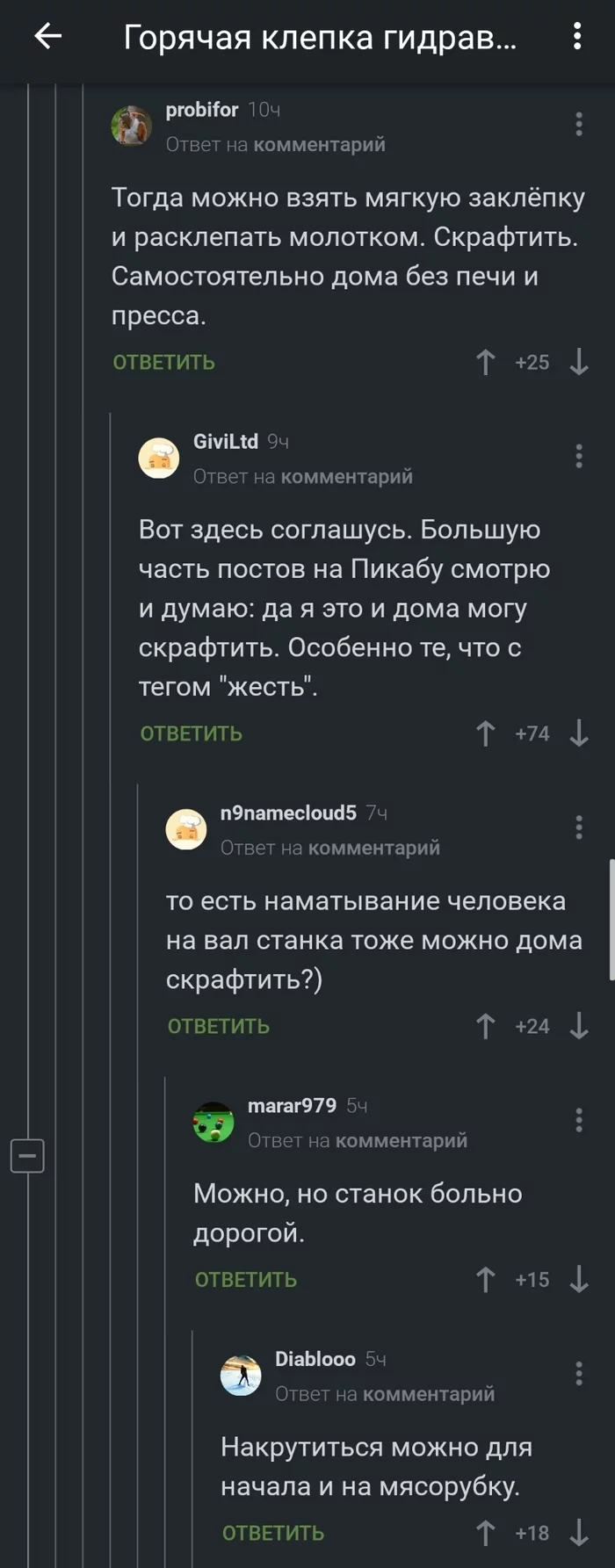 Home crafting pikabushniki - Comments on Peekaboo, Homemade, Longpost, Black humor, Screenshot