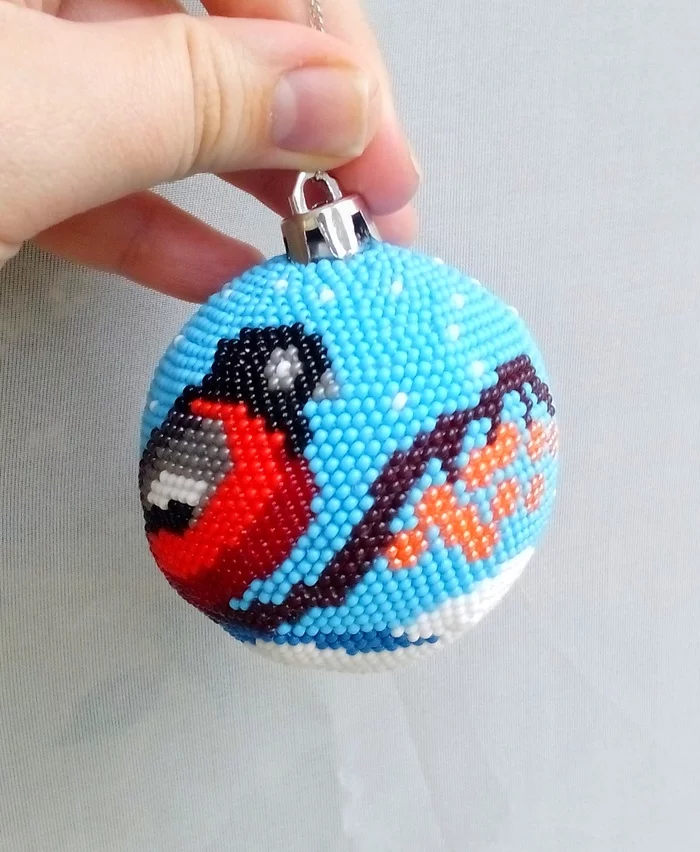 Christmas ball - My, Needlework without process, With your own hands, Beads, Crochet, Longpost