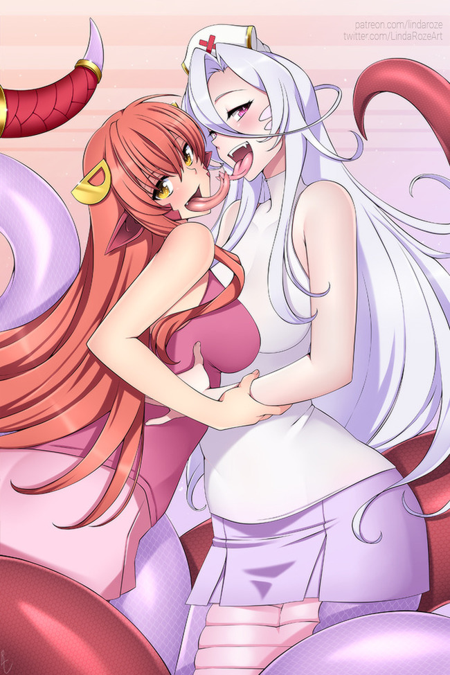 Monster Girls - NSFW, Anime, Anime art, Monster musume no iru nichijou, Hand-drawn erotica, Monster girl, Longpost, A selection