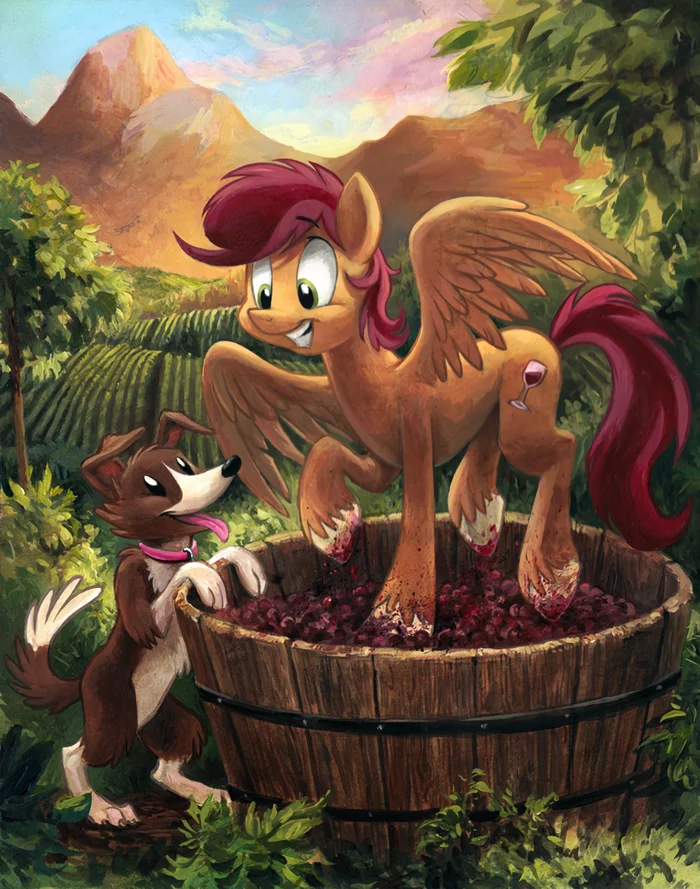 Winemaker - My little pony, Original character, Dog, Grape, Collab, Kenket, Spainfischer