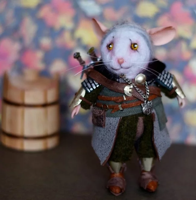 My mice - My, Elenamouse, Witcher, Needlework without process, Mouse, Longpost, Doll