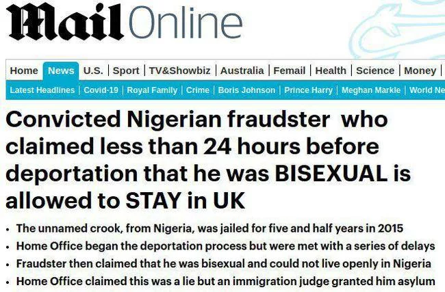 Well, this time I definitely didn’t lie. - Great Britain, Migrants, Nigerians, Fraud, LGBT