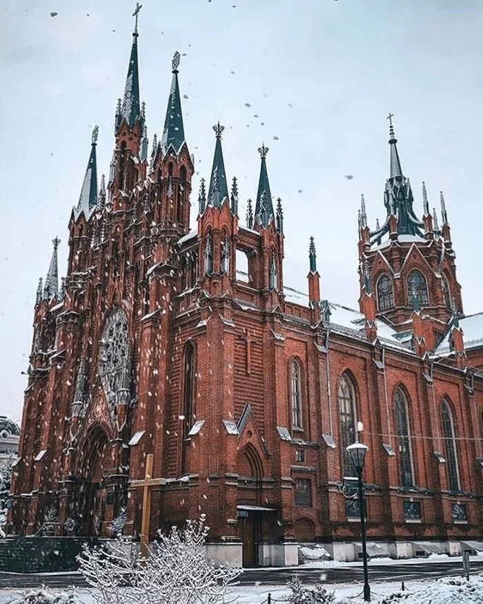 Roman Catholic Cathedral of the Immaculate Conception of the Blessed Virgin Mary - Architecture, Neo-Gothic, Moscow, Longpost